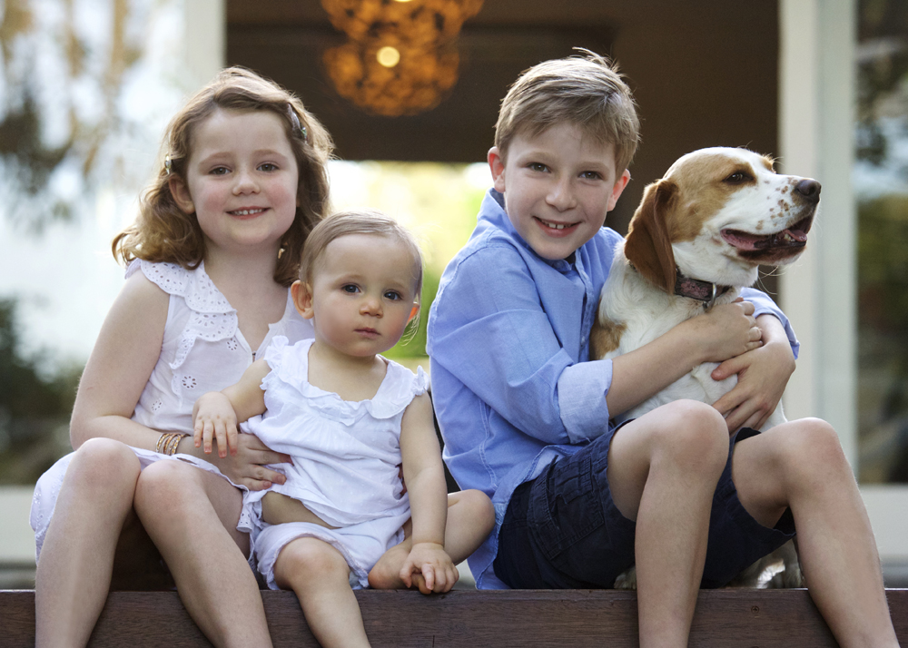 kids and their dog photography